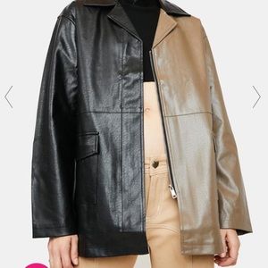 Vegan Leather Jacket - Size XS (oversized)